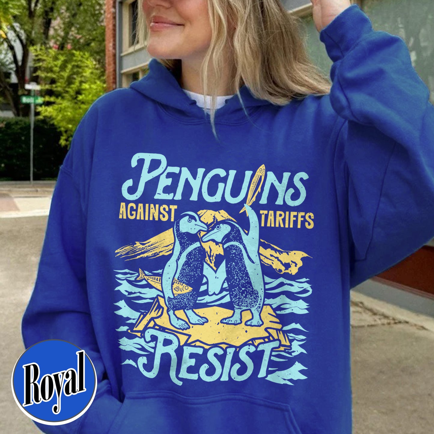 Penguins Hate Tariffs Hoodie, Flippers up Hoodie, Heard Island Hoodie, Subtle FDT Hoodie Resistance Protest, Penguins Against Tariffs Hoodie