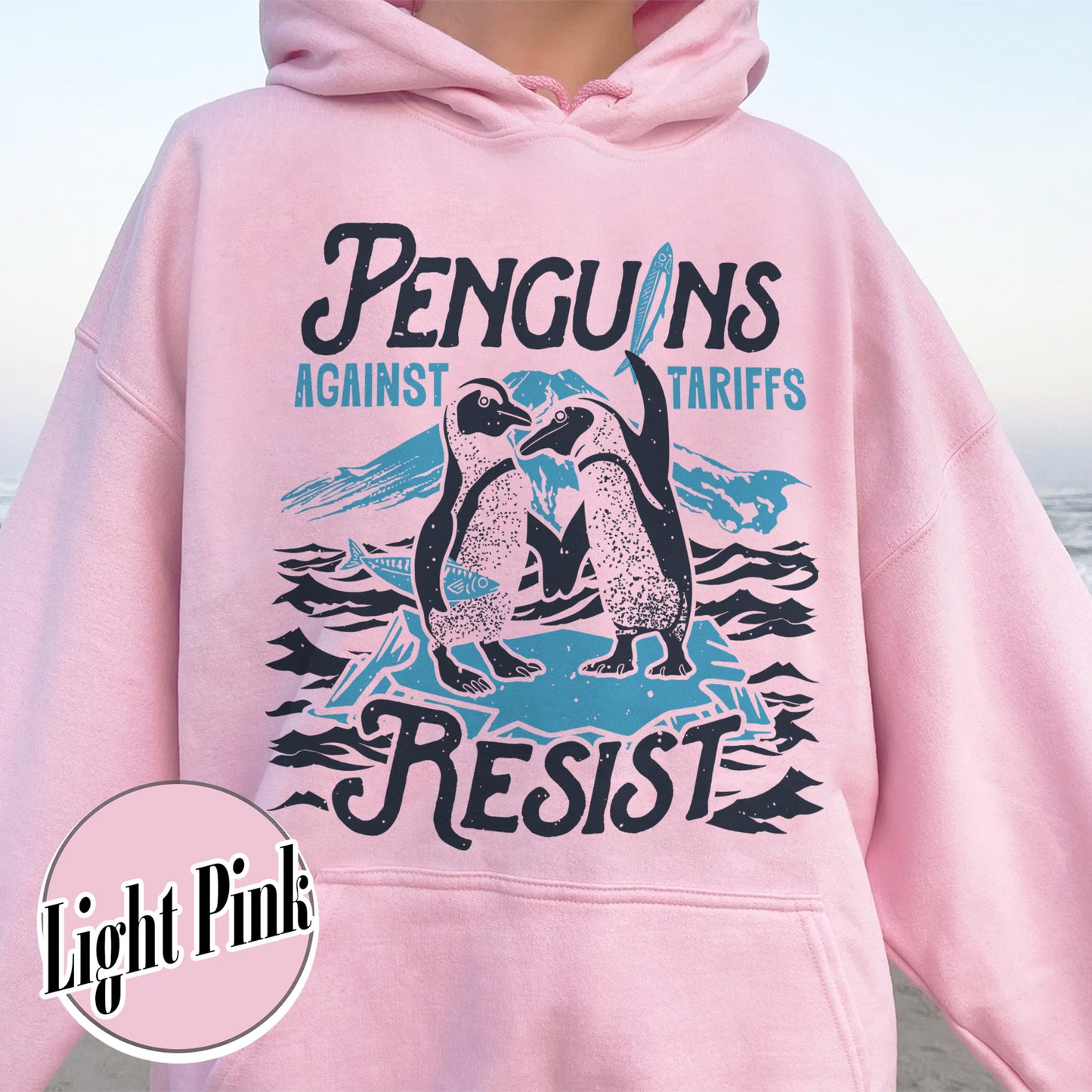 Penguins Hate Tariffs Hoodie, Flippers up Hoodie, Heard Island Hoodie, Subtle FDT Hoodie Resistance Protest, Penguins Against Tariffs Hoodie