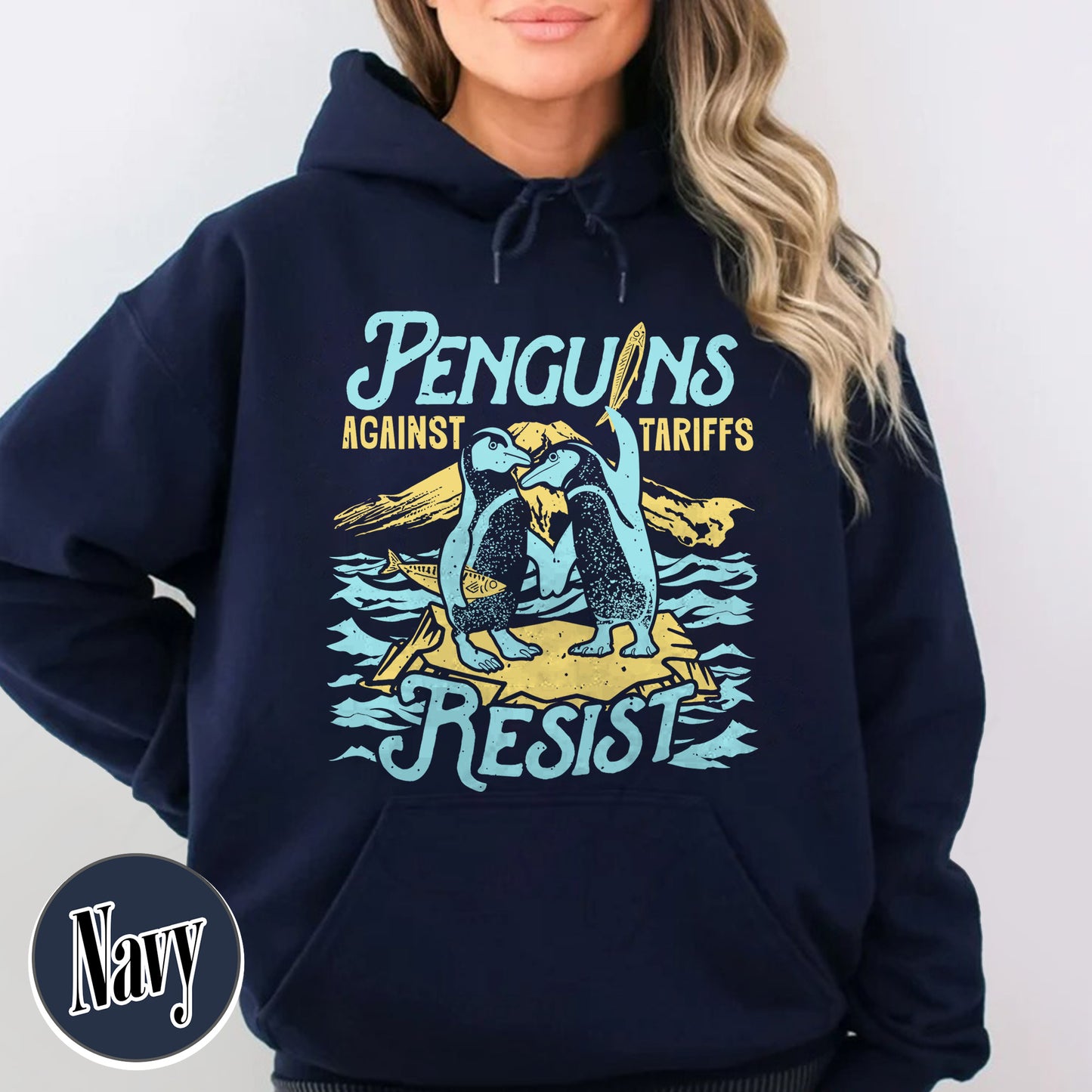 Penguins Hate Tariffs Hoodie, Flippers up Hoodie, Heard Island Hoodie, Subtle FDT Hoodie Resistance Protest, Penguins Against Tariffs Hoodie