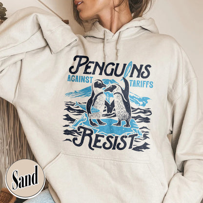 Penguins Hate Tariffs Hoodie, Flippers up Hoodie, Heard Island Hoodie, Subtle FDT Hoodie Resistance Protest, Penguins Against Tariffs Hoodie