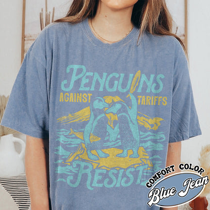 Penguins RESIST Comfort Color Shirt, Flippers up Tee, Heard Island Shirt, Subtle FDT Shirt
