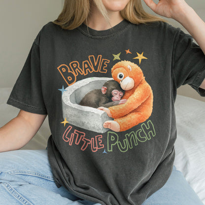Punch the Monkey, Hang In There Punch, Team Punch, Baby Monkey Holding Plush Toy, Animal Lover Gift Tshirt