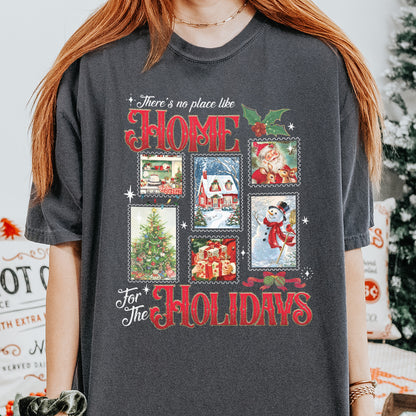 Home for the Holidays Shirt: Vintage Christmas Shirt, Merry Xmas Shirt, Festive Family Xmas Shirt