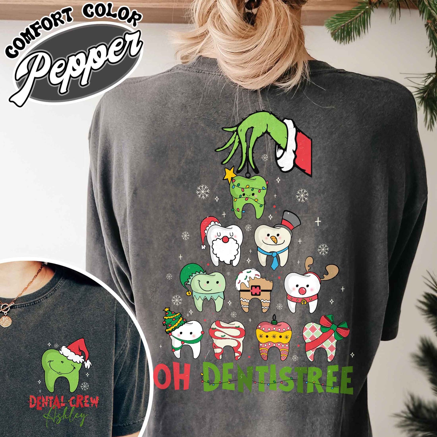 Dental Christmas Tree Shirt,Funny Christmas Teeth Shirt,Funny Christmas Teeth,Christmas Teeth Dentist Shirt,Gift For Dentist On Christmas