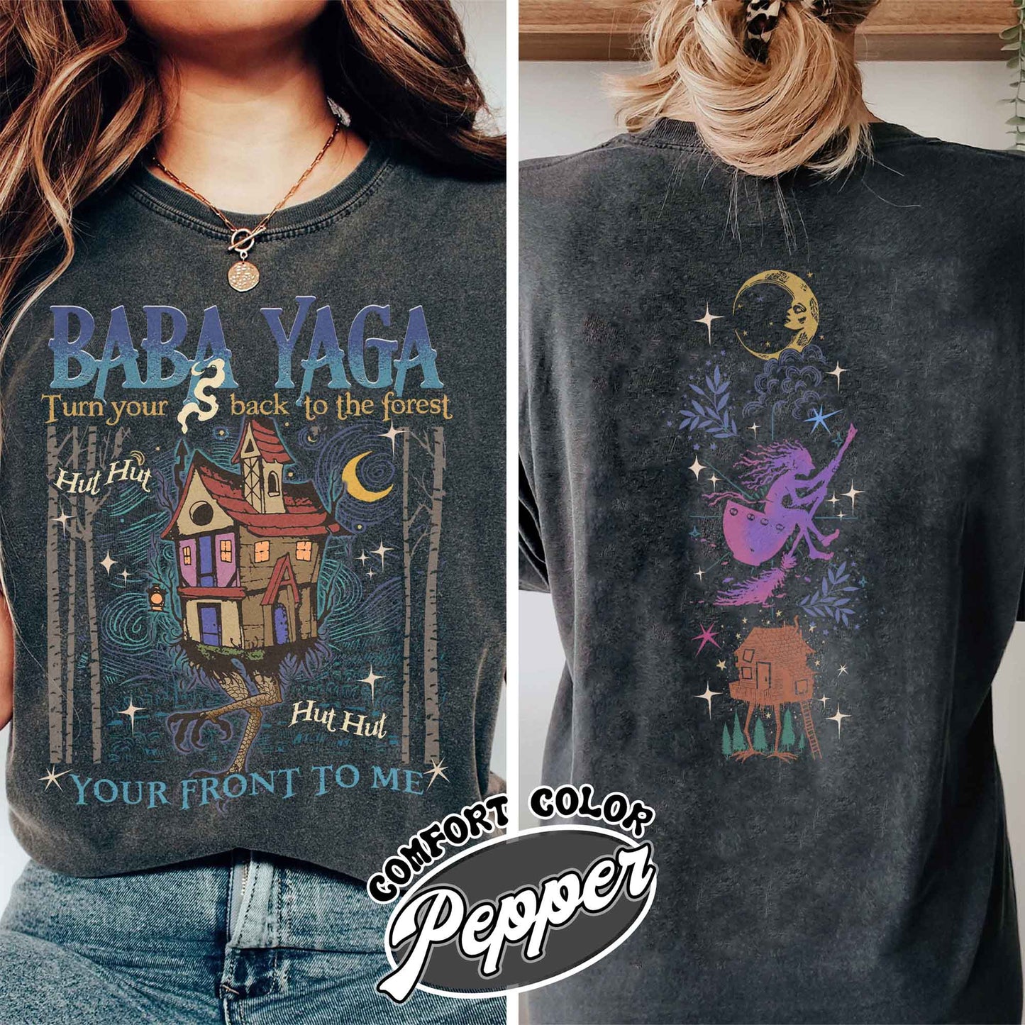 Baba Yaga Comfort Color Shirt, Baba Yaga House Shirt, I Still Read Fairy Tales, Fairy Tale Comfort Color Shirt, Baba Yaga Hut, Warm Slavic Folklore Graphic Shirt for Witches