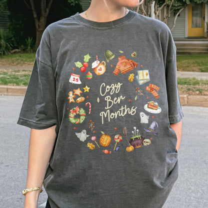 Cozy Ber Months Shirt, Fall Winter Seasonal Tee, Autumn Halloween Thanksgiving Christmas Top Tshirt
