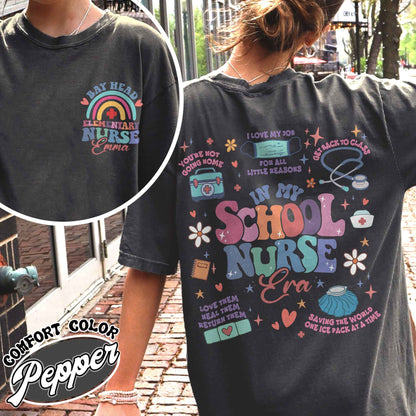 Personalized School Nurse Shirts, Custom Nurse Shirt, Nursing School, Nursing School Shirt, Nursing School Gift, in My Nursing School Era Shirt