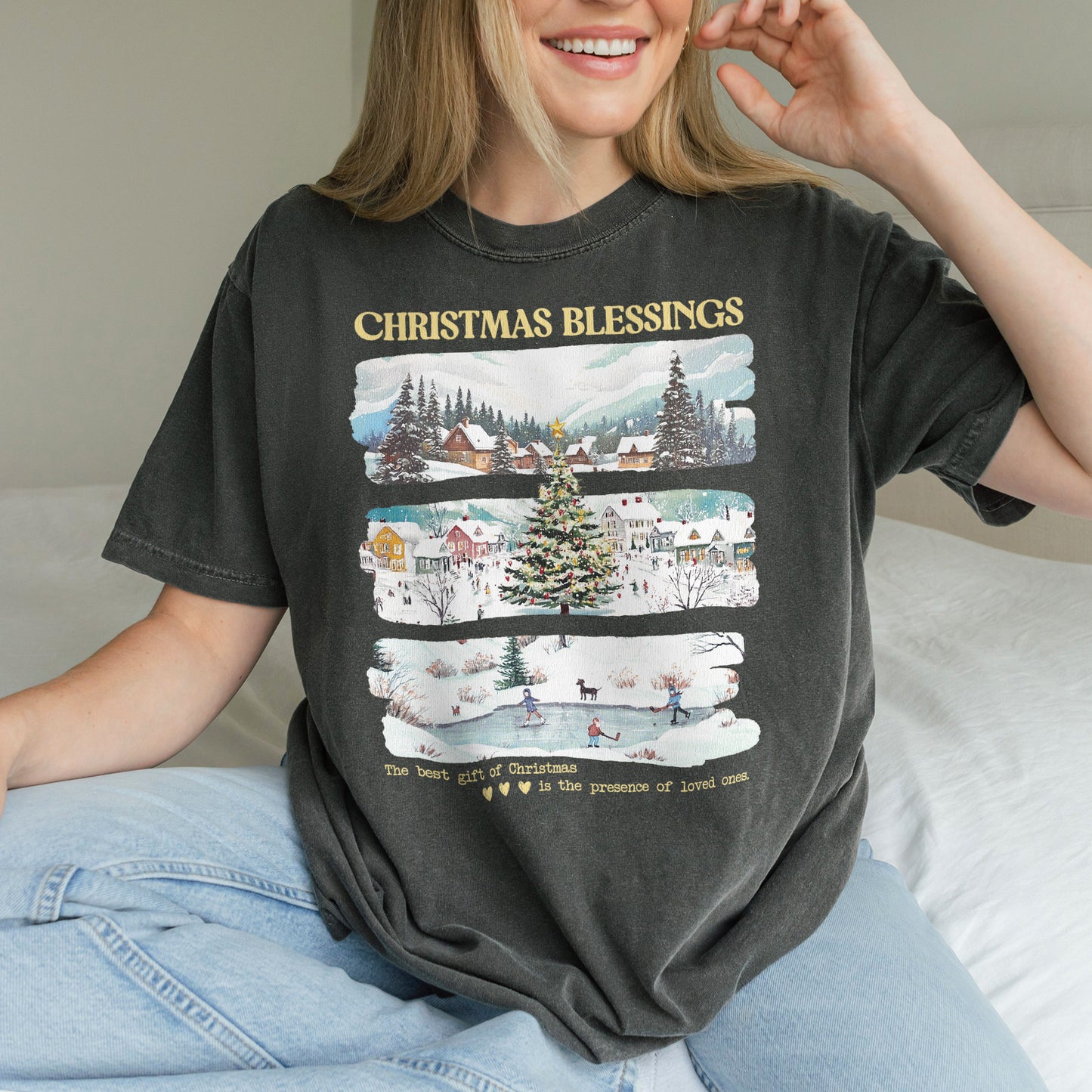 Merry Christmas Shirt: Christmas Blessings Shirt, Cute Santa Tee, Xmas Shirt
