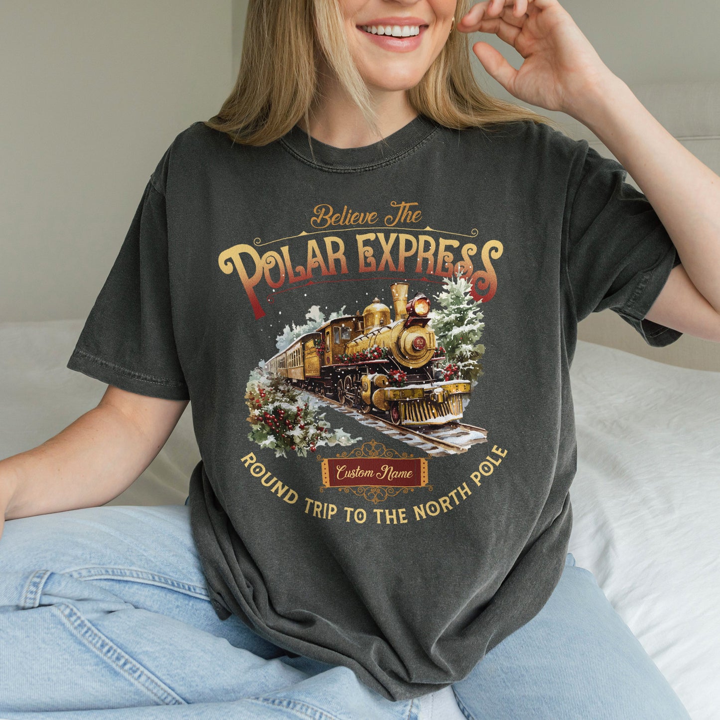 Custom Polar Express Shirt | Believe Round Trip to the North Pole Tee