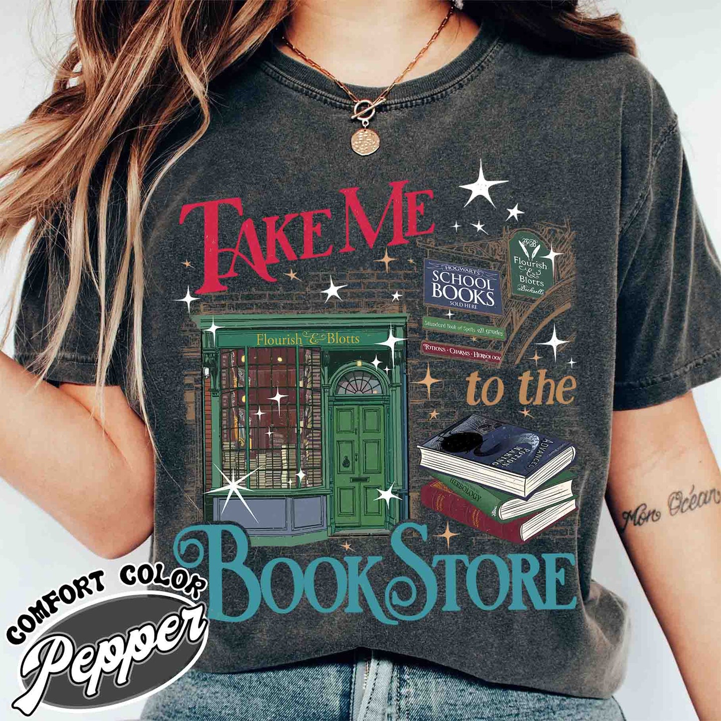 Take Me to the Book Store Shirt, Wizard Book Shop Comfort Colors Shirt, Bookseller Wizarding HP World, Book Store, Bookish Shirt, Librarian Lover