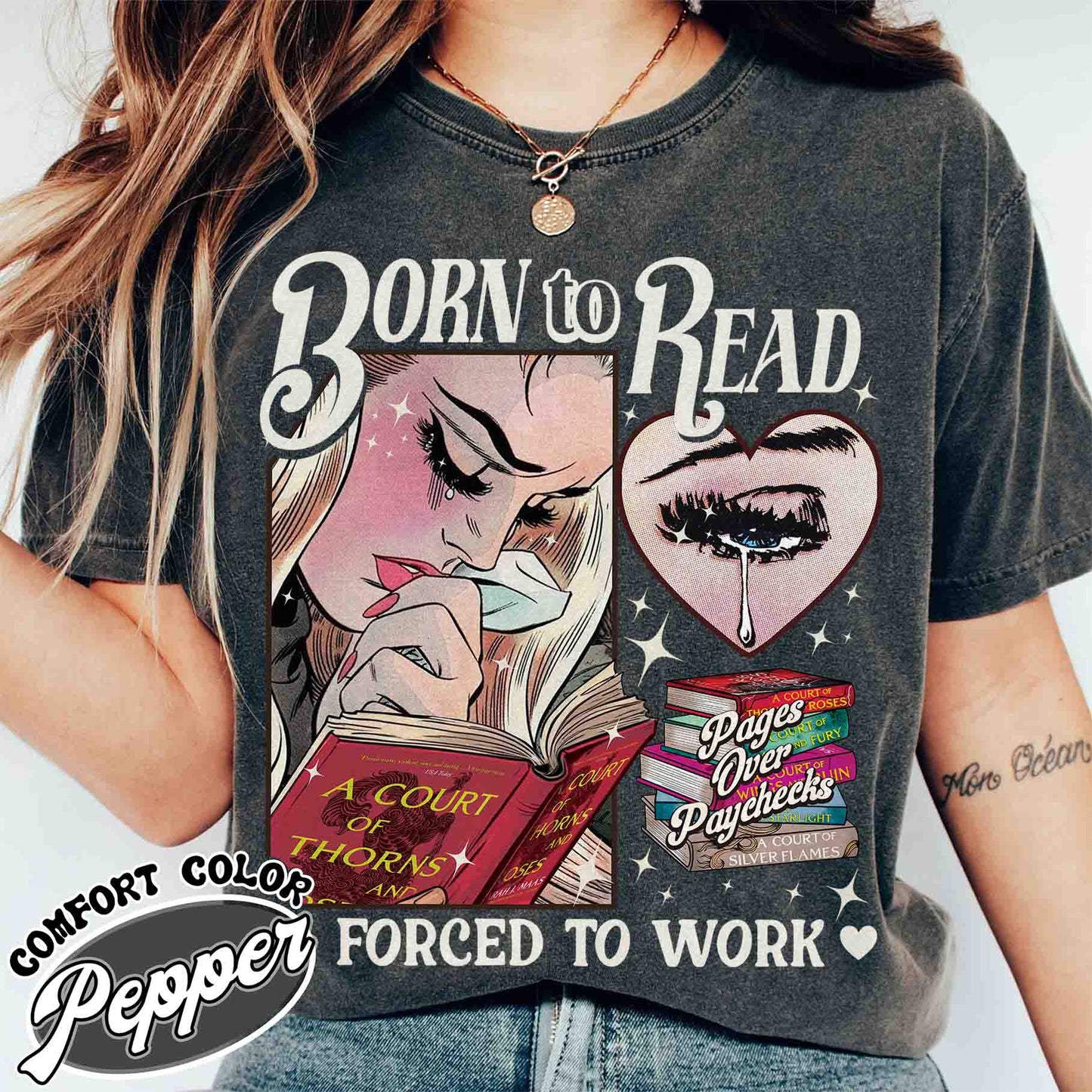 Born To Read Bookish Comfort Colors Shirt, Funny Reader Book Addict, Bookish Gift For Her, Dark Romance, Smut Shirt Gift Booktok, Sjm Book Shirt