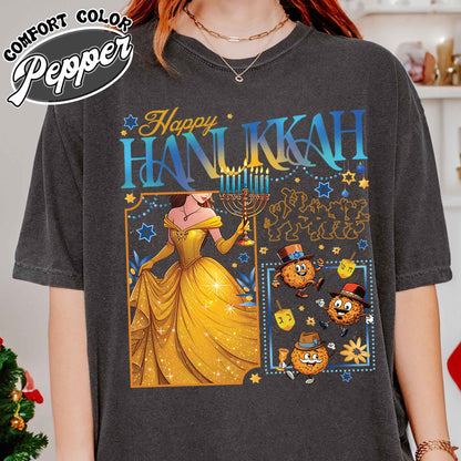 Happy Hanukkah Comfort Color Shirt, Menorah Shirt, Hanukah Menorah Dreidel Shirt, Happy Hannukah Merry Christmas Shirt, Chanukah Shirt, Jewish Holiday Shirt