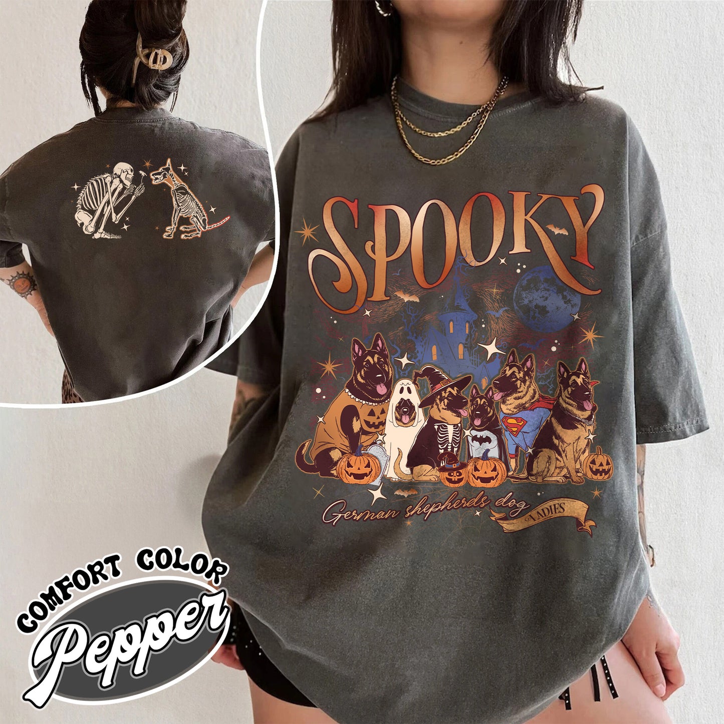 Spooky Dog Mom Shirt, Trick or Treat Ghost Dogs Shirt, Trick or Treat Dog Shirt, Halloween Dog Boop Skeleton Shirt, Halloween Cute Dog Shirt