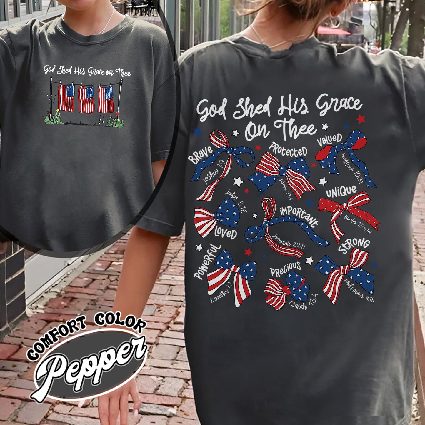4th of July Comfort Color Shirt, God Shed His Grace on Thee Shirt, Christian Patriotic Sublimation Shirt