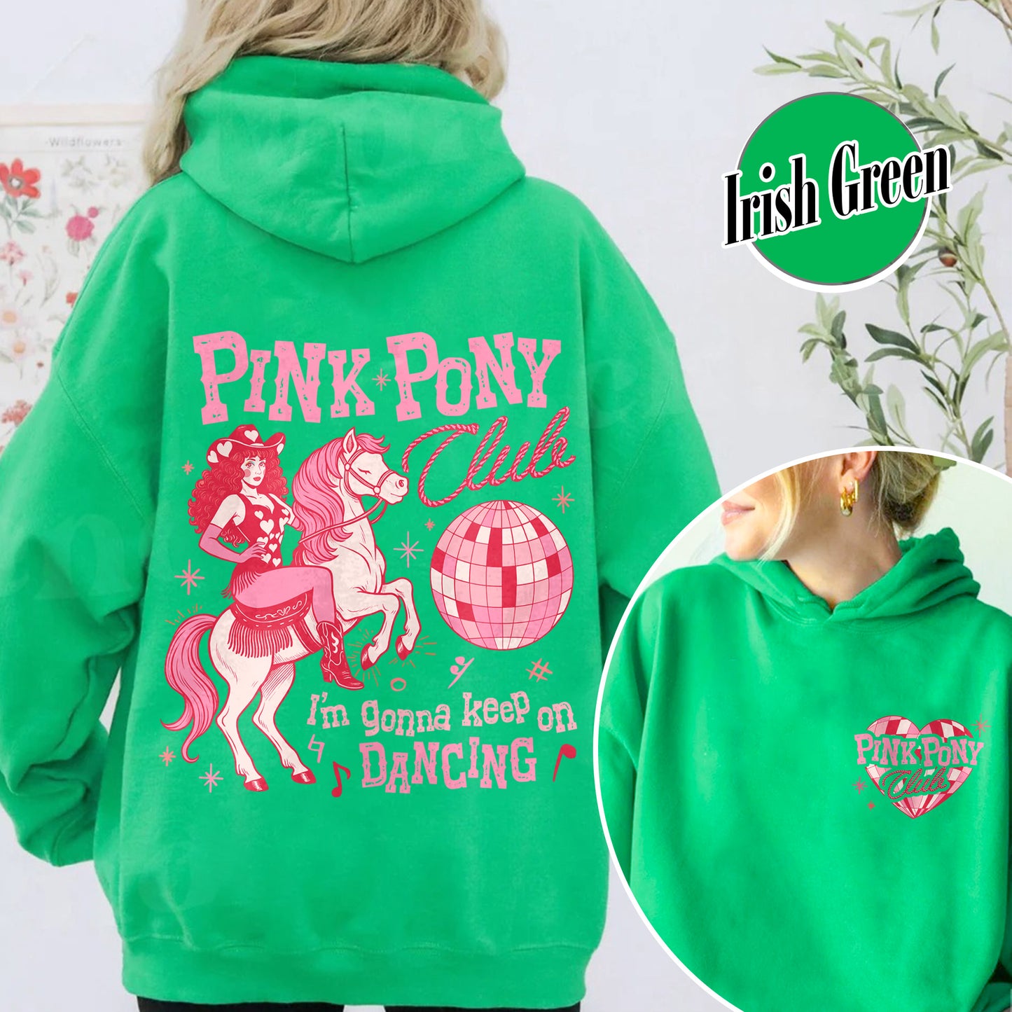 Pink Pony Club Hoodie, I'm Gonna Keep On Dancing Hoodie, Sapphic Lesbian Pride Music Hoodie, LGBTQ Concert Hoodie