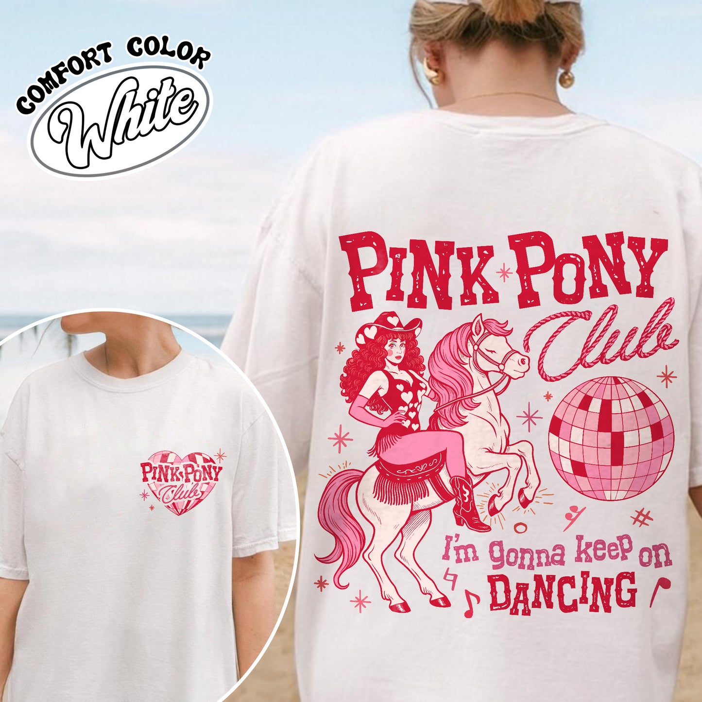 Pink Pony Club Comfort Colors Tshirt, I'm Gonna Keep On Dancing Shirt, Sapphic Lesbian Pride Music Shirt, LGBTQ Concert Shirt