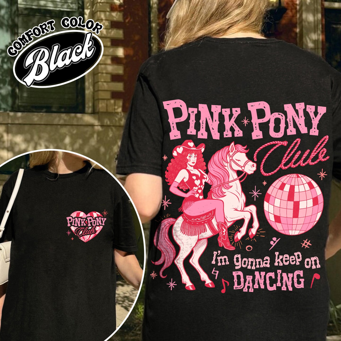 Pink Pony Club Comfort Colors Tshirt, I'm Gonna Keep On Dancing Shirt, Sapphic Lesbian Pride Music Shirt, LGBTQ Concert Shirt
