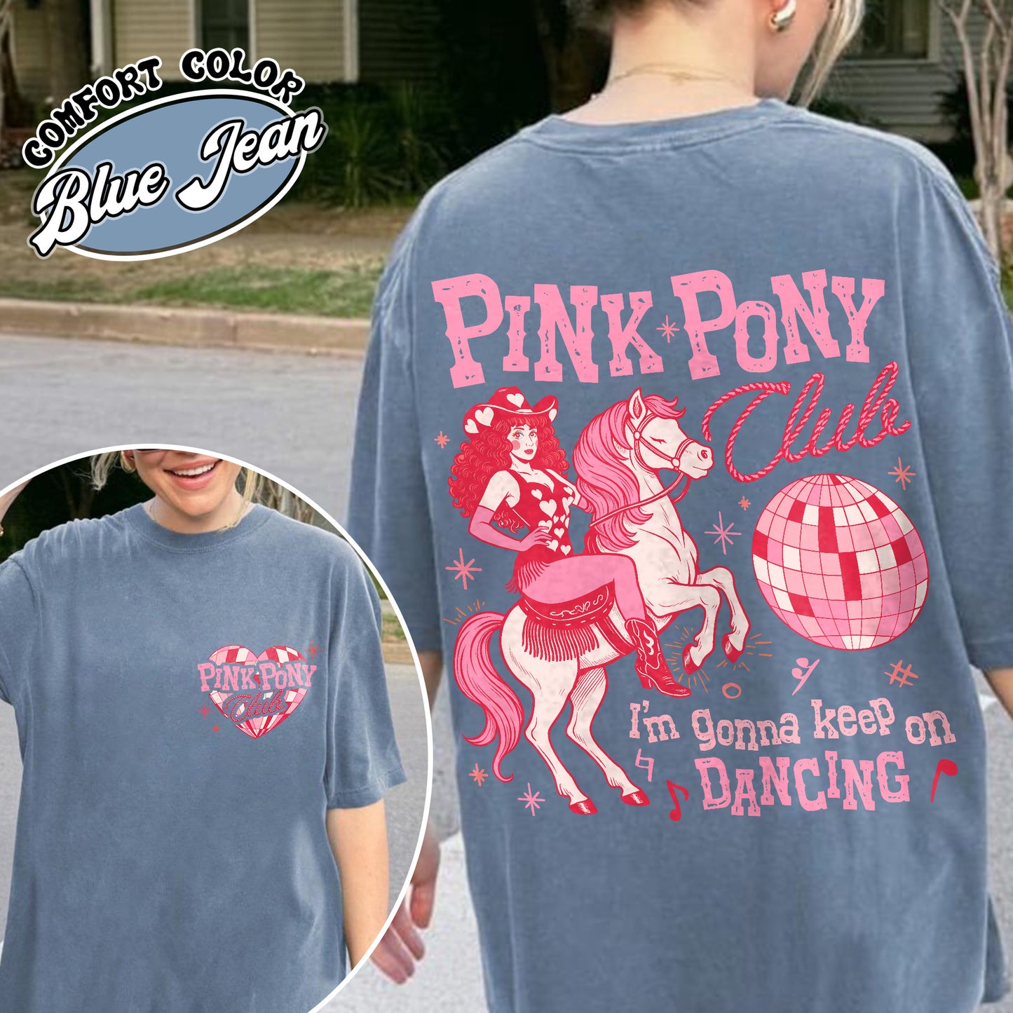 Pink Pony Club Comfort Colors Tshirt, I'm Gonna Keep On Dancing Shirt, Sapphic Lesbian Pride Music Shirt, LGBTQ Concert Shirt