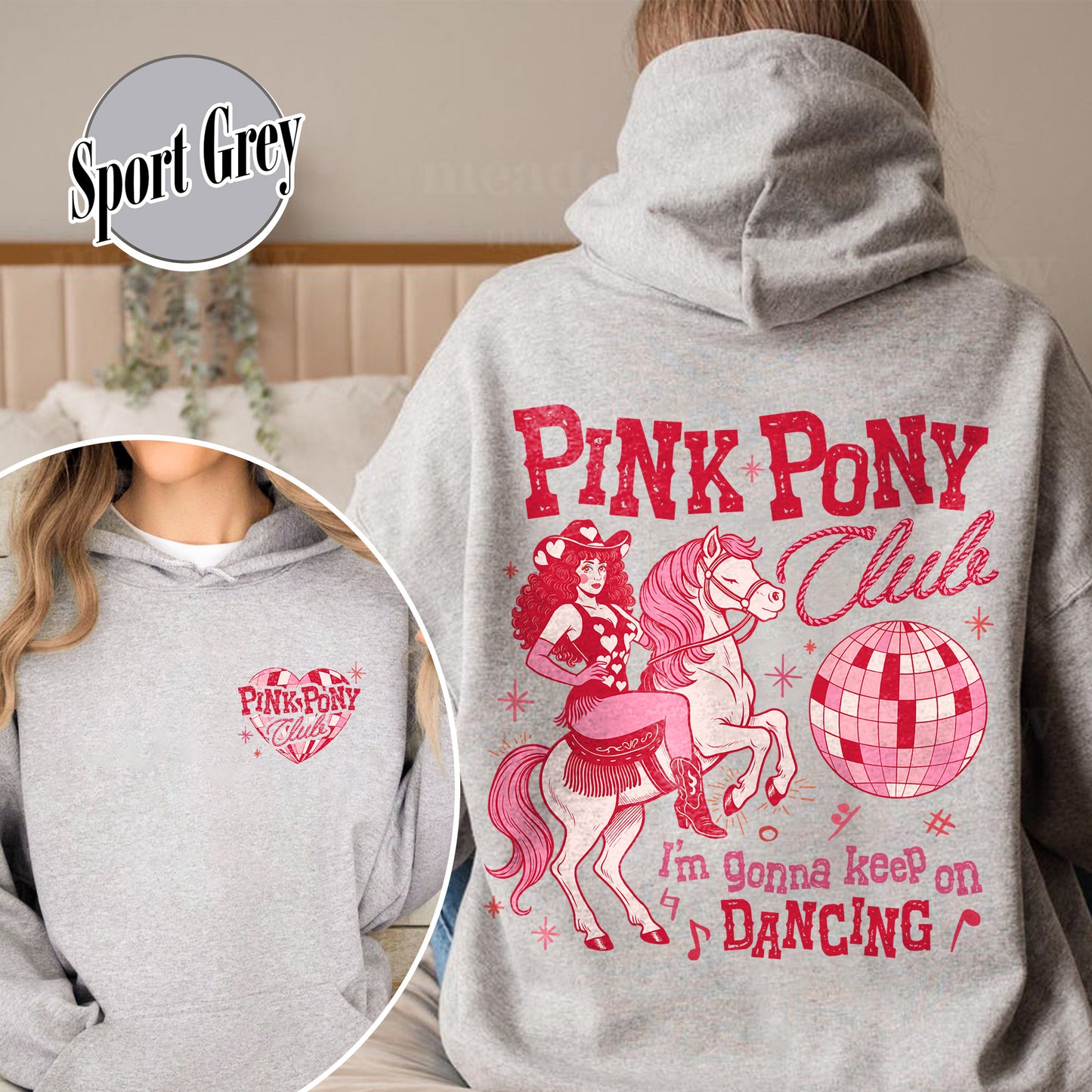 Pink Pony Club Hoodie, I'm Gonna Keep On Dancing Hoodie, Sapphic Lesbian Pride Music Hoodie, LGBTQ Concert Hoodie