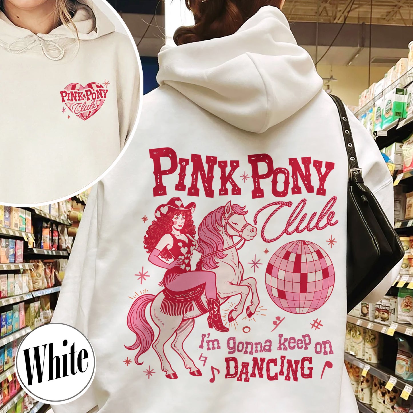 Pink Pony Club Hoodie, I'm Gonna Keep On Dancing Hoodie, Sapphic Lesbian Pride Music Hoodie, LGBTQ Concert Hoodie