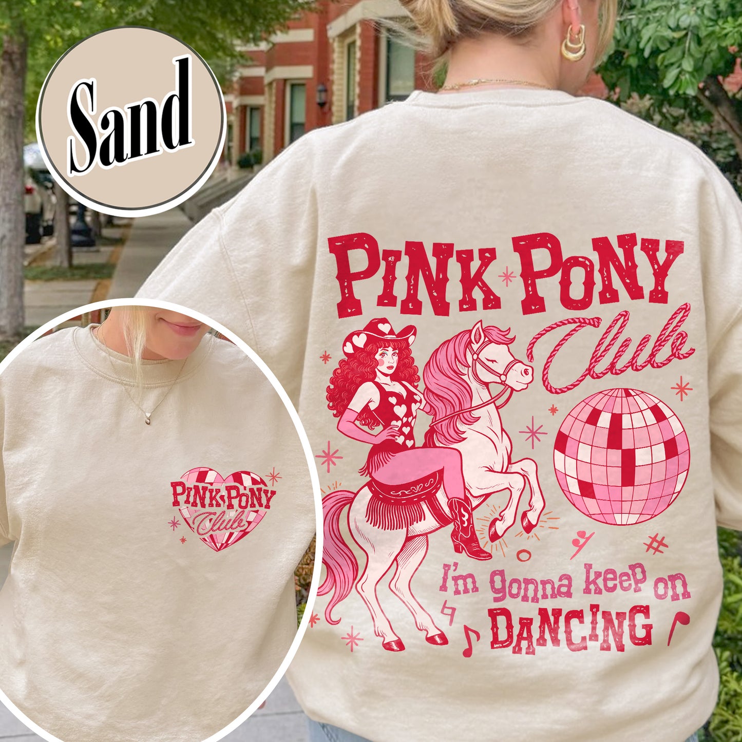Pink Pony Club Sweatshirt, I'm Gonna Keep On Dancing Sweatshirt, Sapphic Lesbian Pride Music Sweatshirt, LGBTQ Concert Sweatshirt