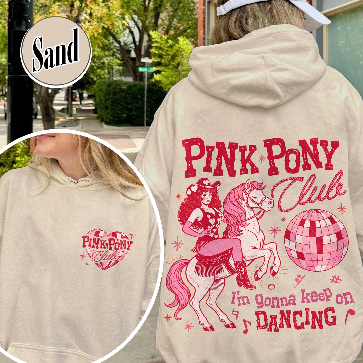 Pink Pony Club Hoodie, I'm Gonna Keep On Dancing Hoodie, Sapphic Lesbian Pride Music Hoodie, LGBTQ Concert Hoodie