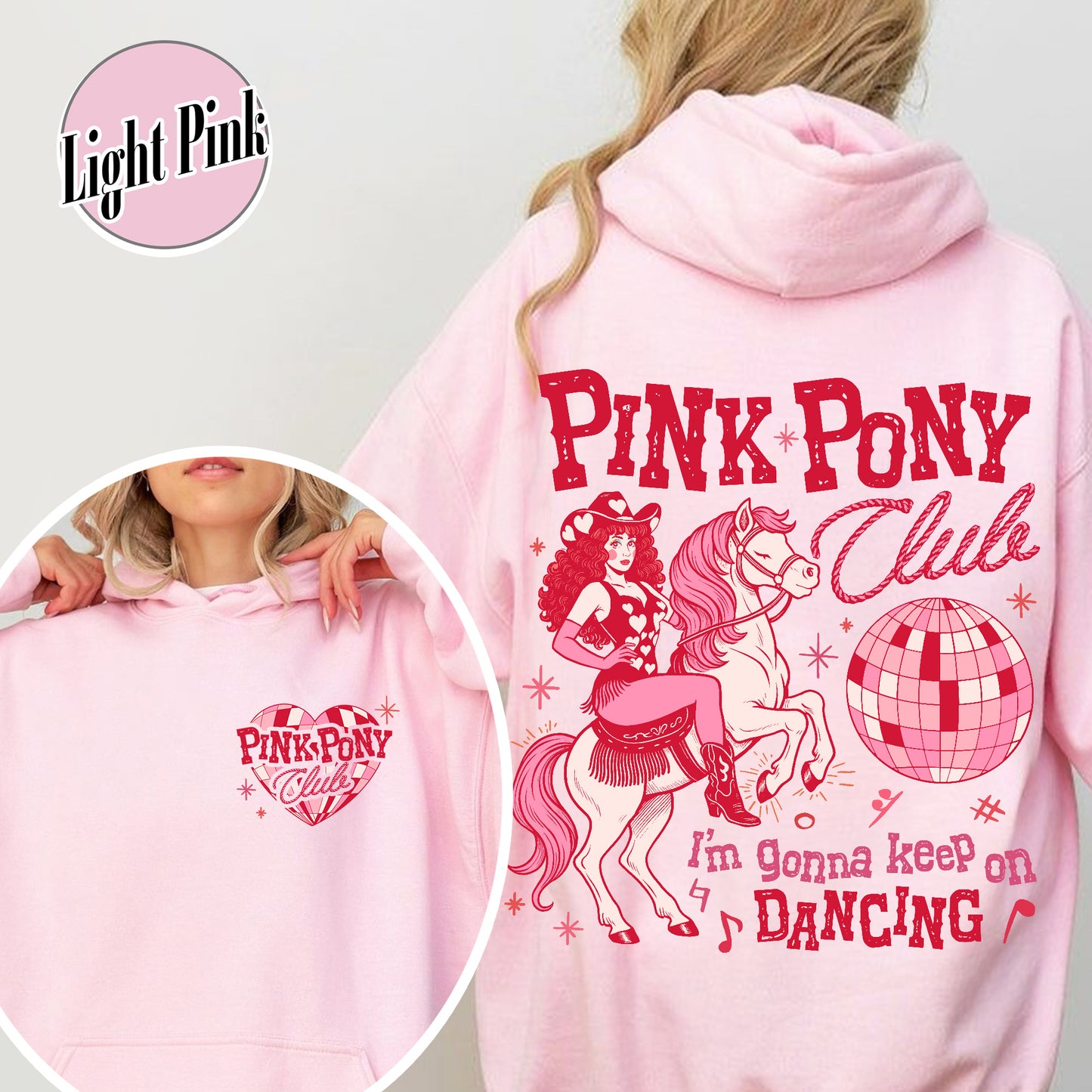 Pink Pony Club Hoodie, I'm Gonna Keep On Dancing Hoodie, Sapphic Lesbian Pride Music Hoodie, LGBTQ Concert Hoodie