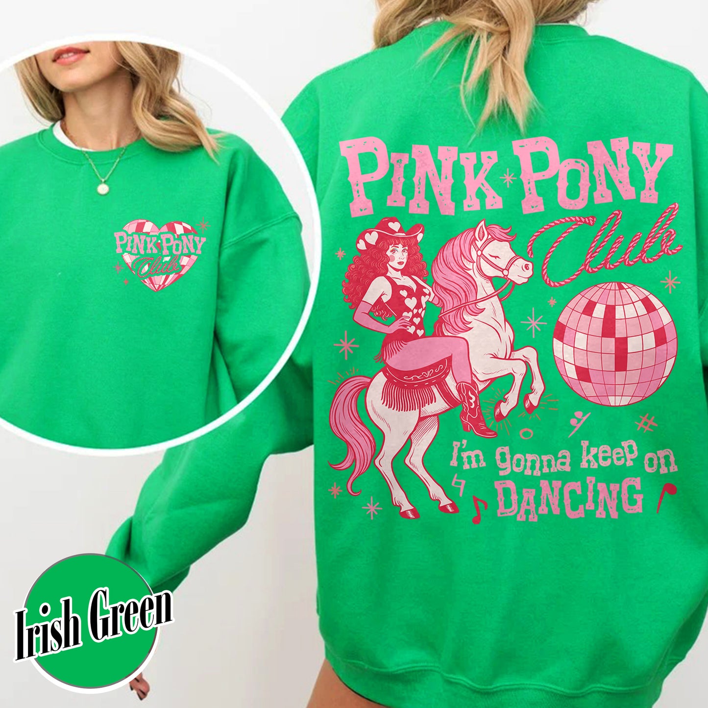 Pink Pony Club Sweatshirt, I'm Gonna Keep On Dancing Sweatshirt, Sapphic Lesbian Pride Music Sweatshirt, LGBTQ Concert Sweatshirt