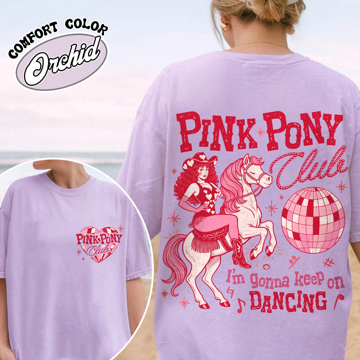Pink Pony Club Comfort Colors Tshirt, I'm Gonna Keep On Dancing Shirt, Sapphic Lesbian Pride Music Shirt, LGBTQ Concert Shirt