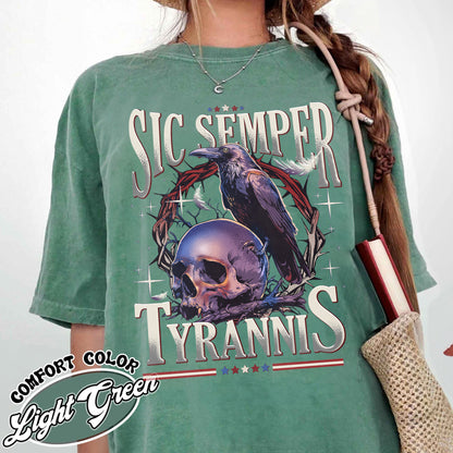 Political Activism Comfort Color Shirt, Sic Semper Tyrannis & Raven Shirt, Patriotic Republican Shirt