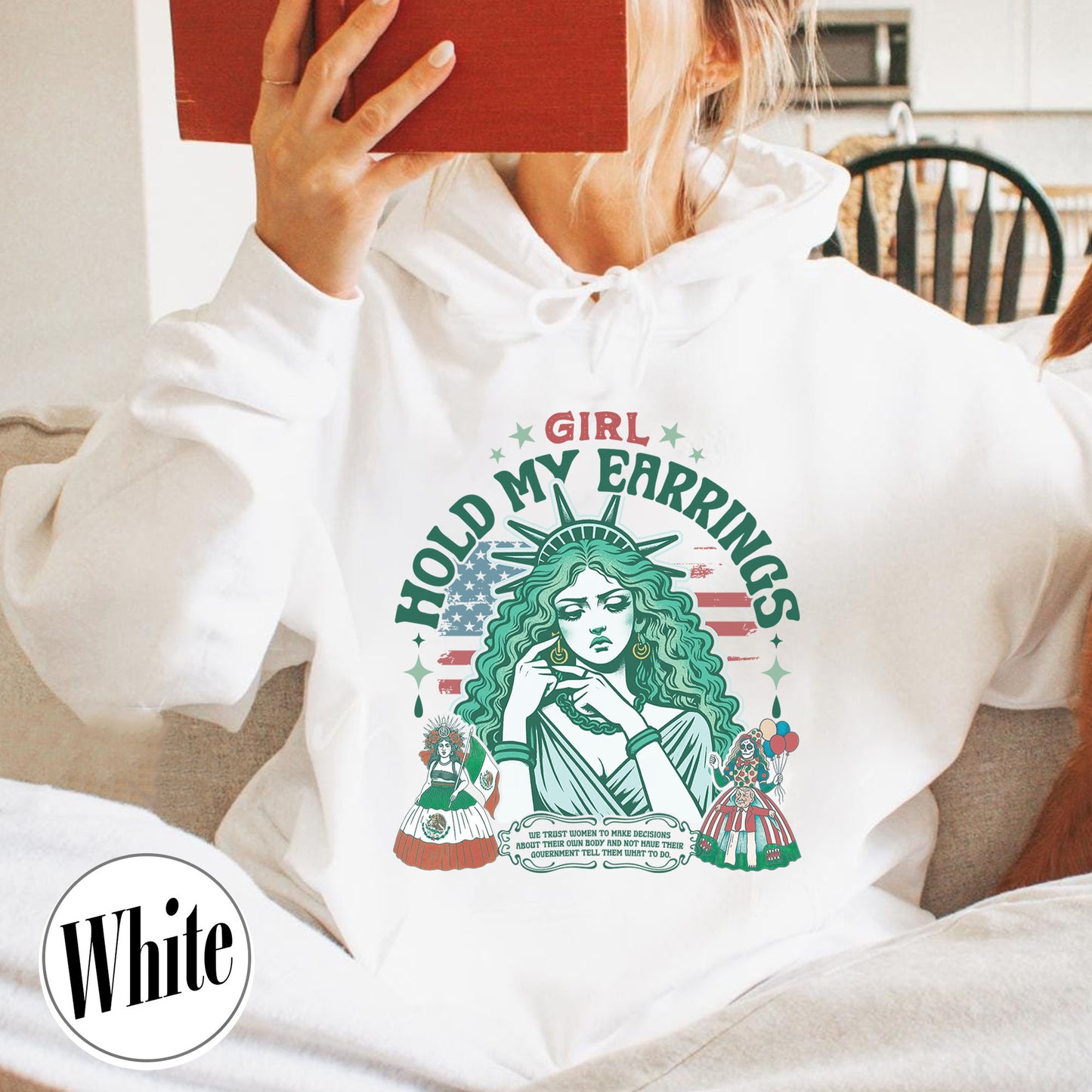 Political Hoodie,Girl Hold My Earrings Hoodie,Political Activism Hoodie,Save Public Lands