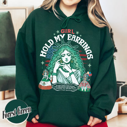Political Hoodie,Girl Hold My Earrings Hoodie,Political Activism Hoodie,Save Public Lands