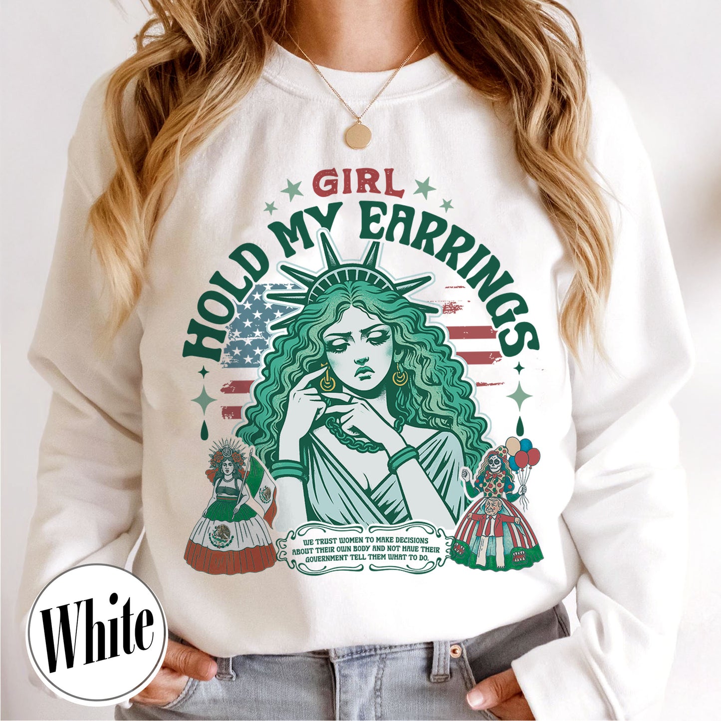 Political Sweatshirt,Girl Hold My Earrings Sweatshirt,Political Activism Sweatshirt,Save Public Lands