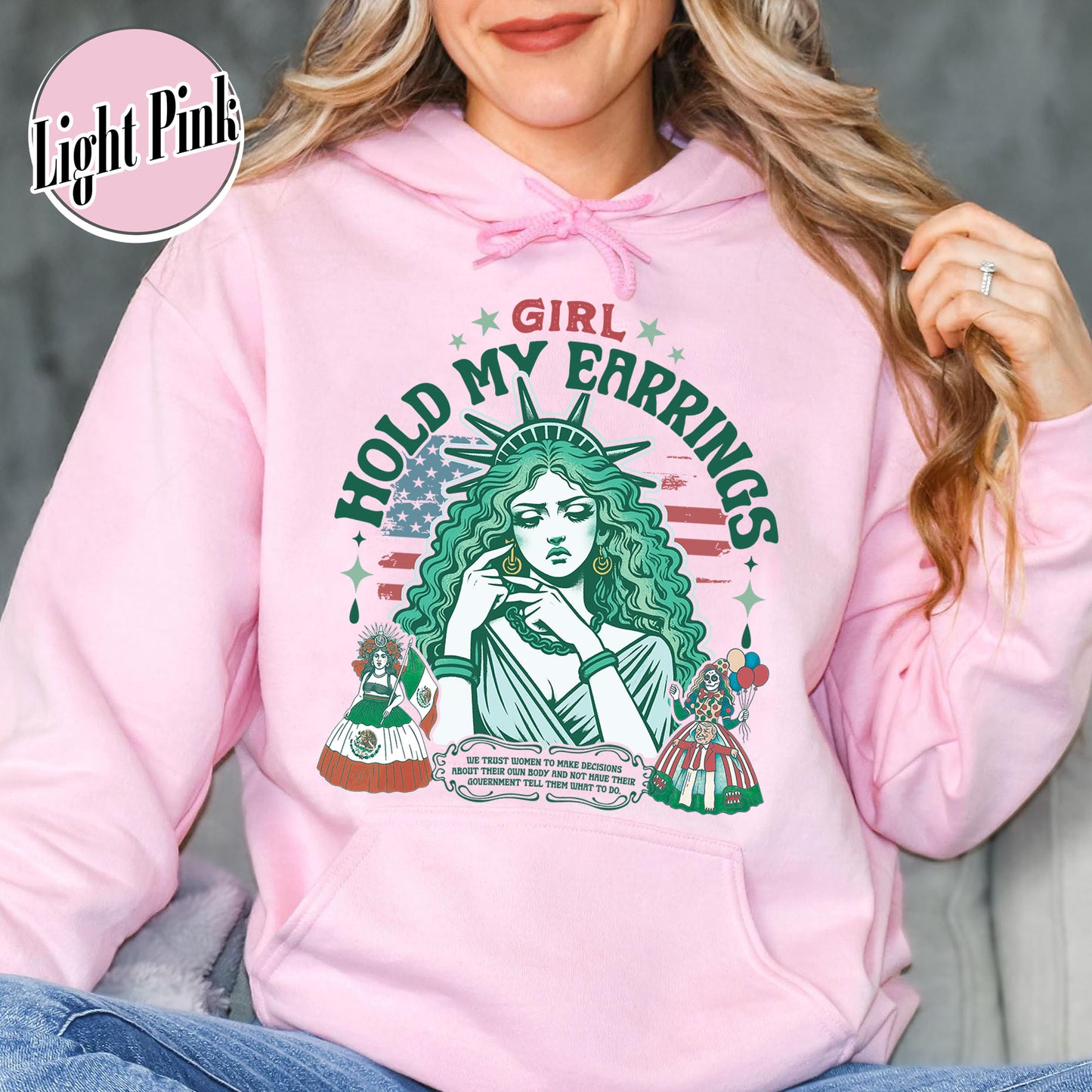 Political Hoodie,Girl Hold My Earrings Hoodie,Political Activism Hoodie,Save Public Lands