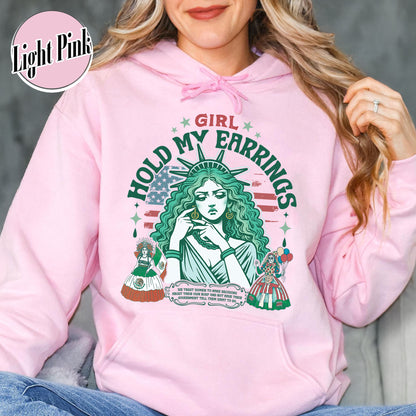 Political Hoodie,Girl Hold My Earrings Hoodie,Political Activism Hoodie,Save Public Lands