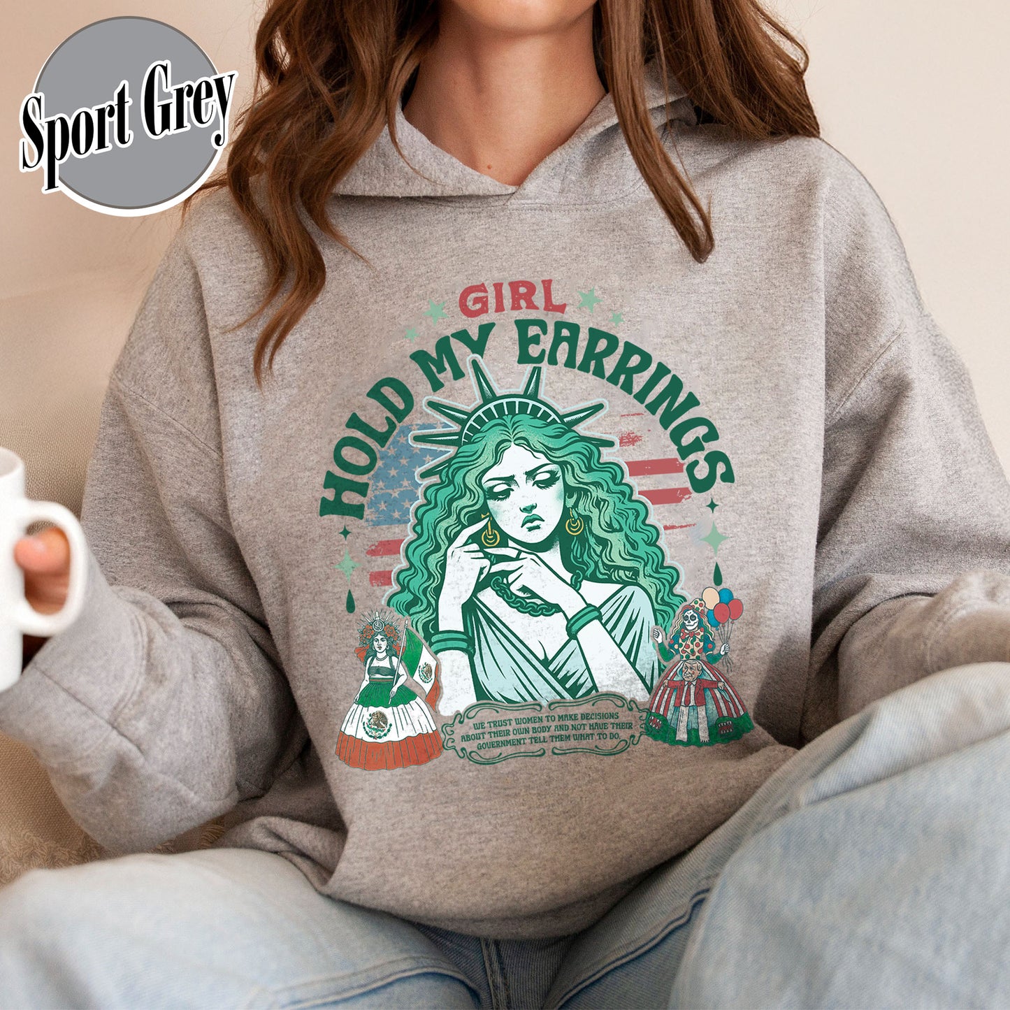 Political Hoodie,Girl Hold My Earrings Hoodie,Political Activism Hoodie,Save Public Lands