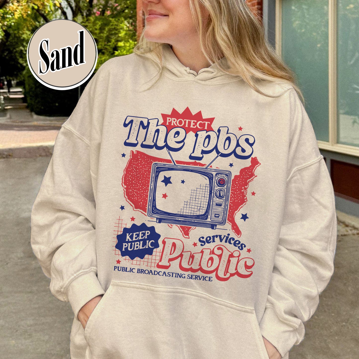 Political Protest Hoodie, Protect Public Broadcasting Local TV Hoodie, Support National Public Radio Hoodie
