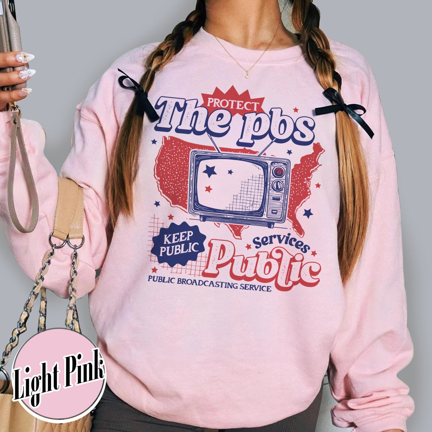 Political Protest Sweatshirt, Protect Public Broadcasting Local TV Sweatshirt, Support National Public Radio Sweatshirt