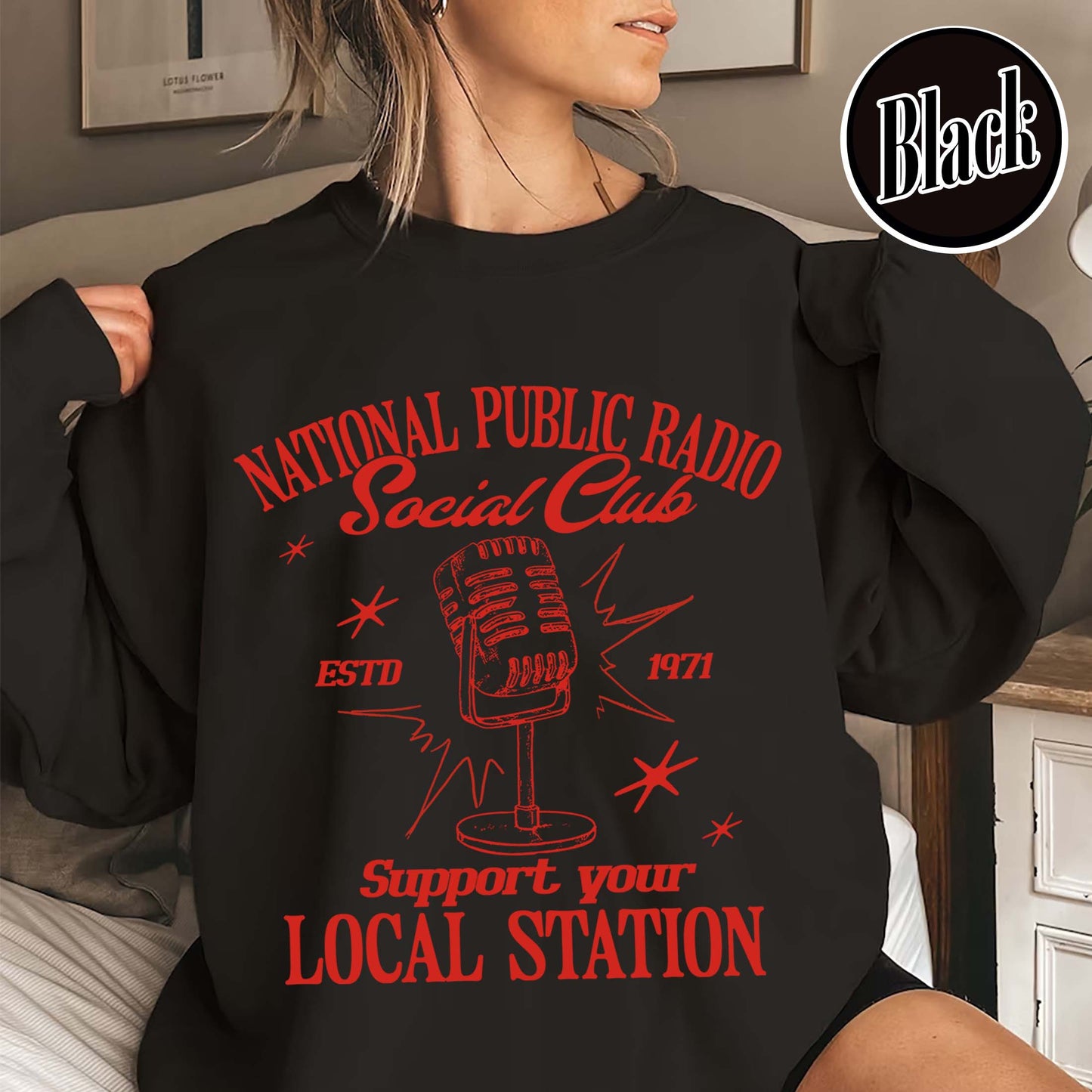 Political Protest Sweatshirt, Protect Public Broadcasting Local TV Sweatshirt, Support National Public Radio Sweatshirt