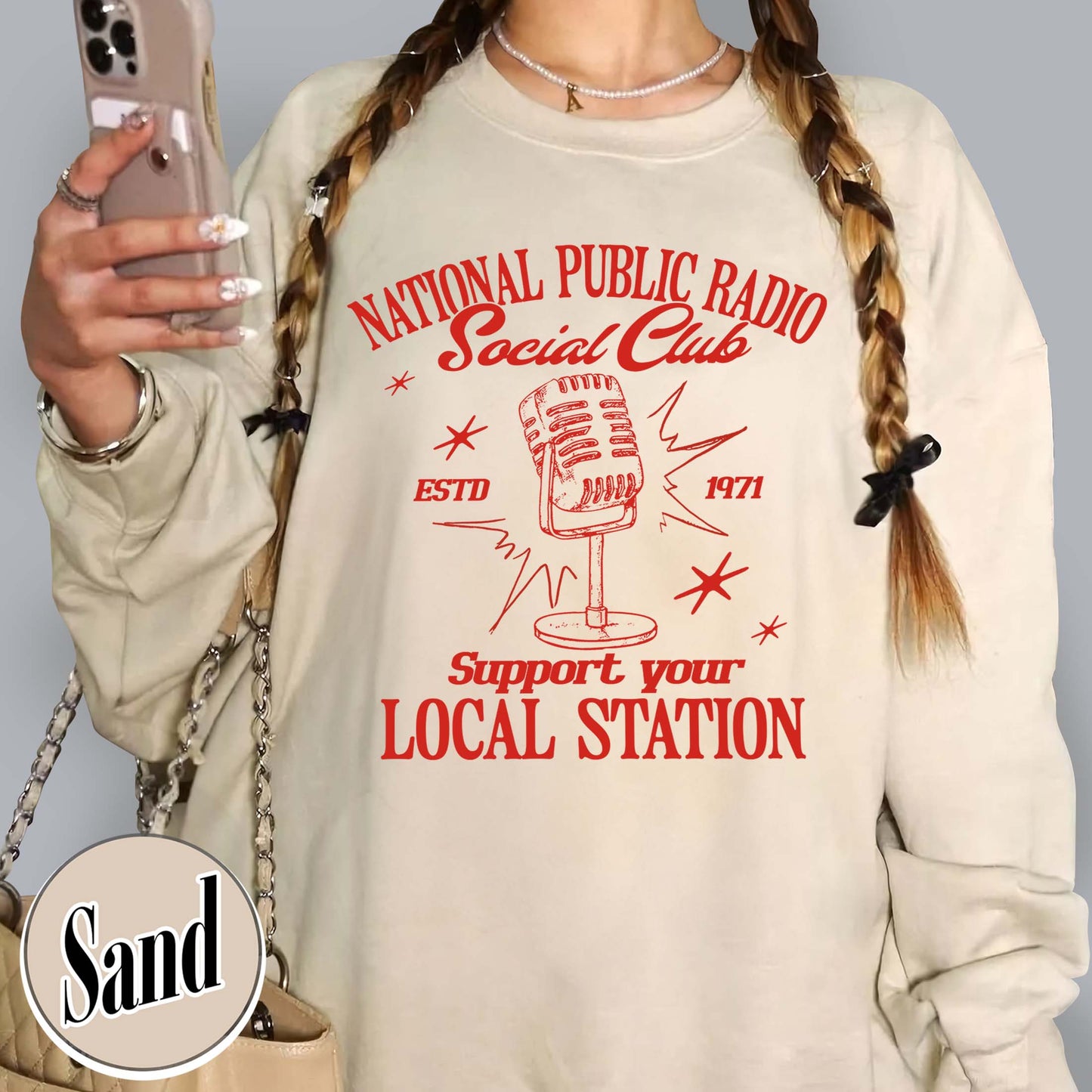 Political Protest Sweatshirt, Protect Public Broadcasting Local TV Sweatshirt, Support National Public Radio Sweatshirt
