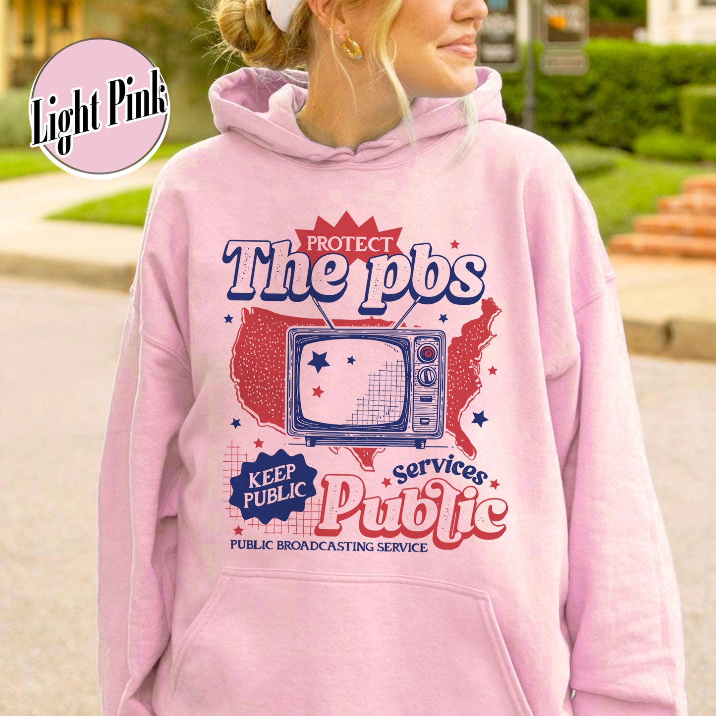 Political Protest Hoodie, Protect Public Broadcasting Local TV Hoodie, Support National Public Radio Hoodie