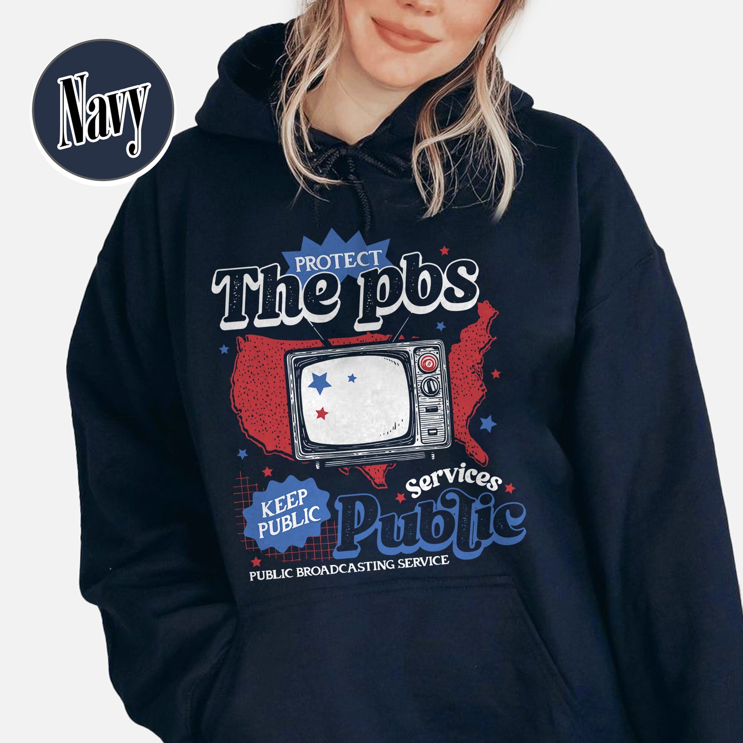 Political Protest Hoodie, Protect Public Broadcasting Local TV Hoodie, Support National Public Radio Hoodie