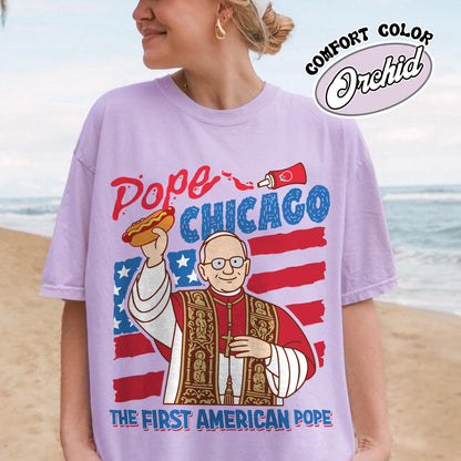 Pope Chicago Comfort Colors Shirt, Pope Robert Prevost Shirt,Religious Tee,Pope Shirt, Jesus T-Shirt Gift