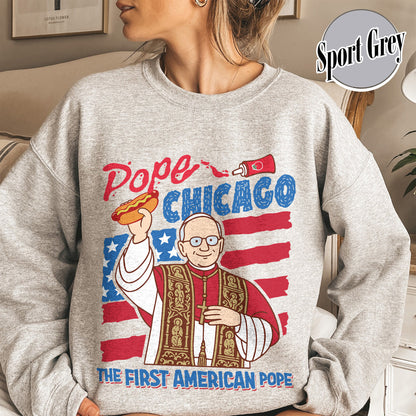 Pope Chicago Sweatshirt, Pope Robert Prevost Sweatshirt,Religious Sweatshirt,Pope Sweatshirt, Jesus Sweatshirt Gift