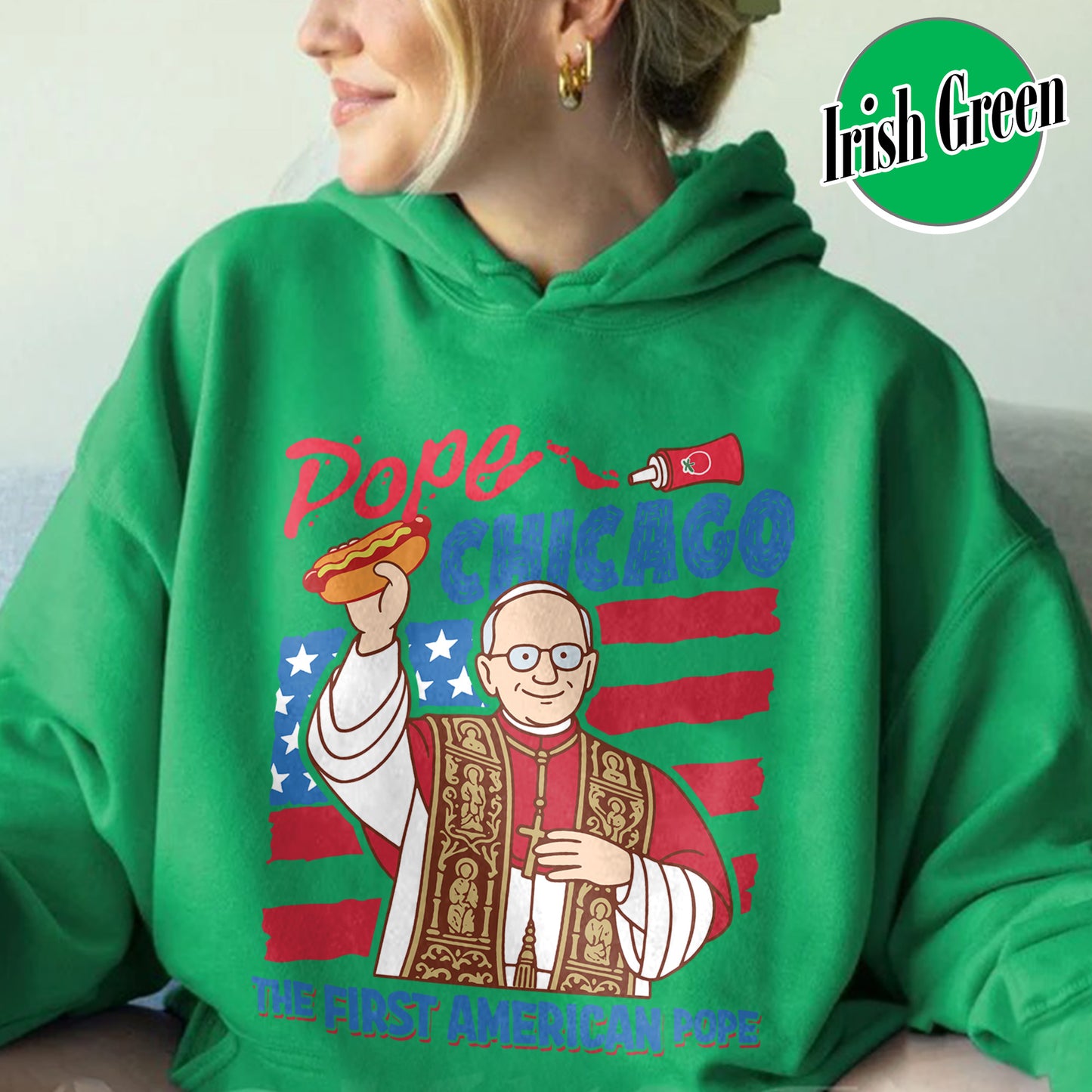 Pope Chicago Hoodie, Pope Robert Prevost Hoodie,Religious Hoodie,Pope Hoodie, Jesus Hoodie Gift