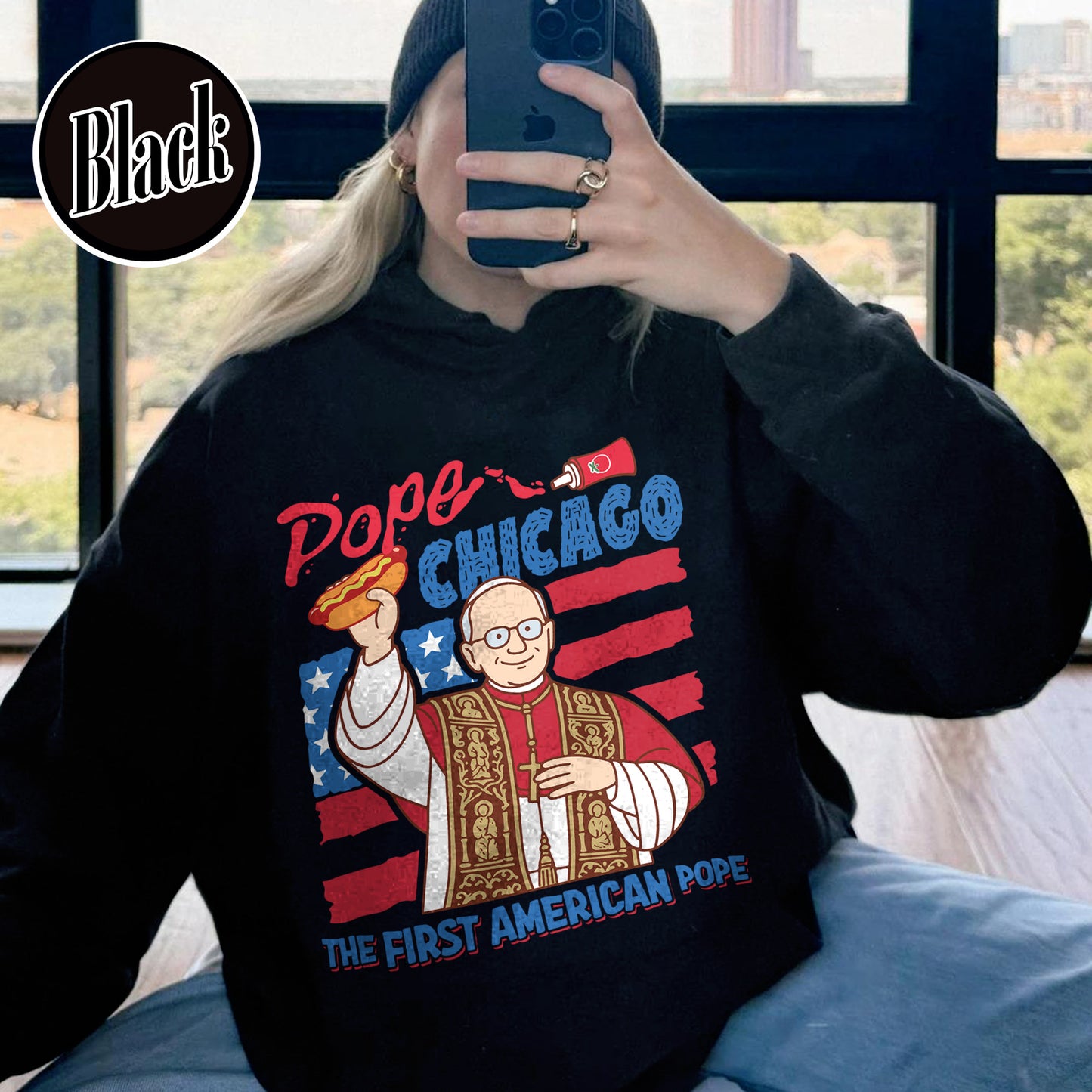 Pope Chicago Hoodie, Pope Robert Prevost Hoodie,Religious Hoodie,Pope Hoodie, Jesus Hoodie Gift