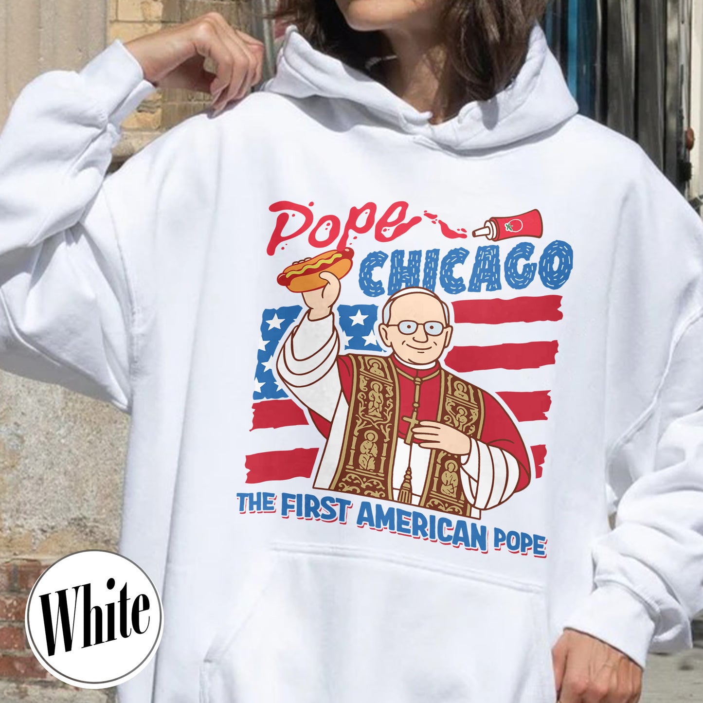 Pope Chicago Hoodie, Pope Robert Prevost Hoodie,Religious Hoodie,Pope Hoodie, Jesus Hoodie Gift