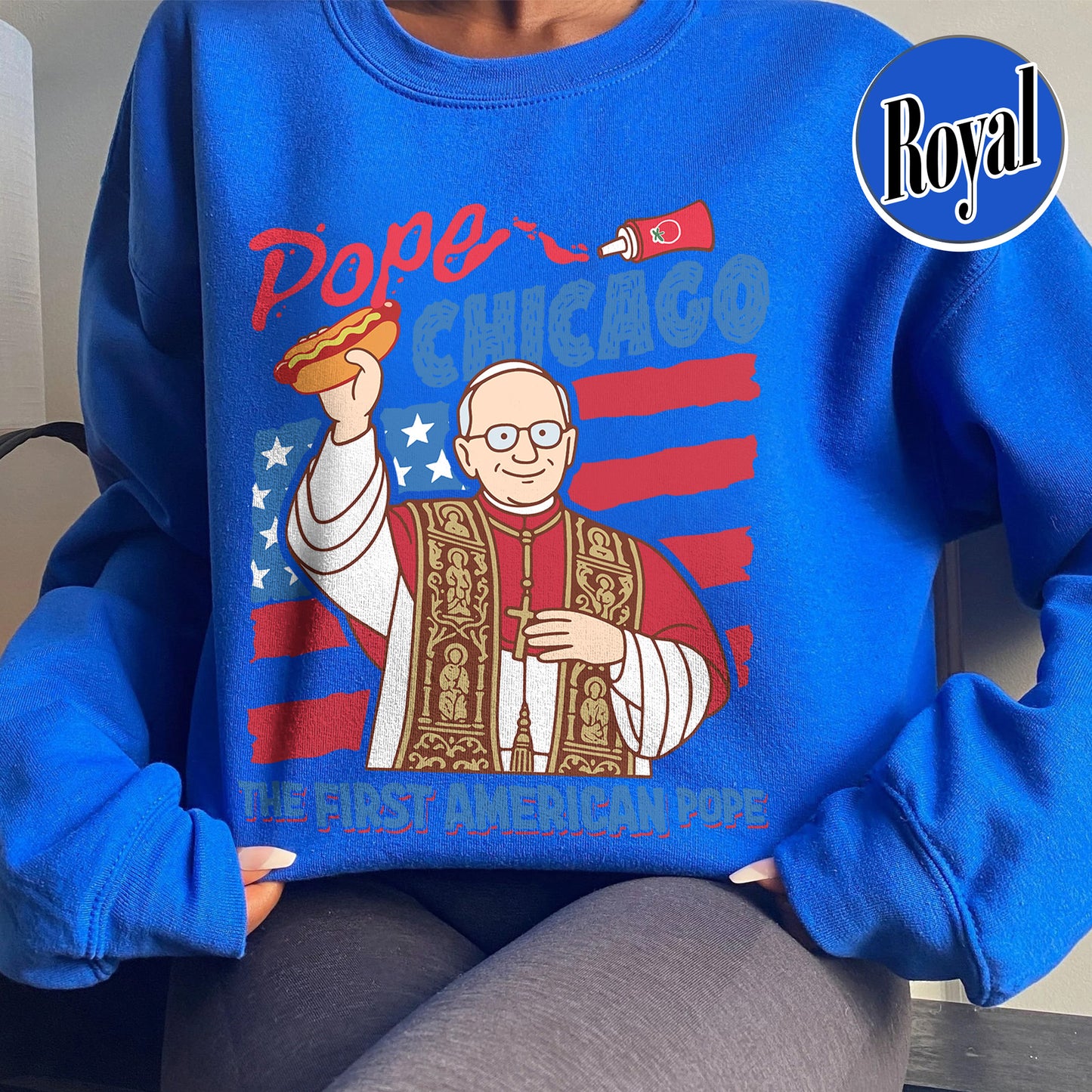 Pope Chicago Sweatshirt, Pope Robert Prevost Sweatshirt,Religious Sweatshirt,Pope Sweatshirt, Jesus Sweatshirt Gift