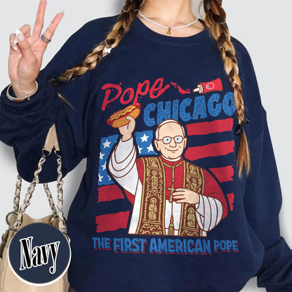 Pope Chicago Sweatshirt, Pope Robert Prevost Sweatshirt,Religious Sweatshirt,Pope Sweatshirt, Jesus Sweatshirt Gift