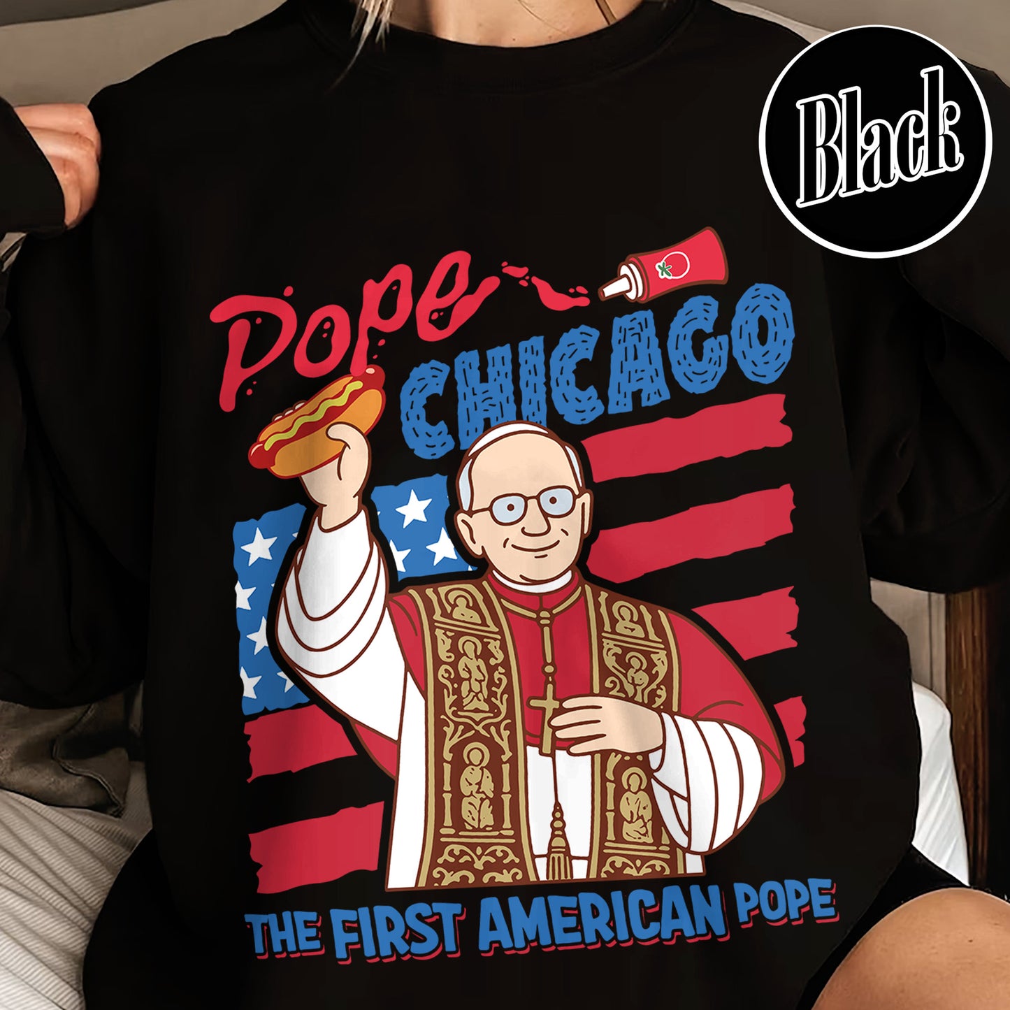 Pope Chicago Sweatshirt, Pope Robert Prevost Sweatshirt,Religious Sweatshirt,Pope Sweatshirt, Jesus Sweatshirt Gift